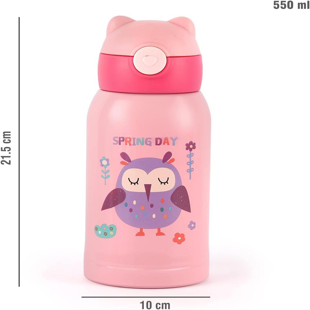 Cello Toddy Hot & Cold Stainless Steel Kids Water Bottle, 500ml, Pink