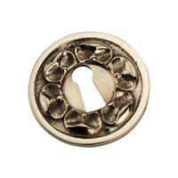 Np-108 Brass Escutcheons - Brass, Approx. 45mm, Antique Brass Finish | Beveled Edge, Lacquer Coated, Euro Profile Compatible