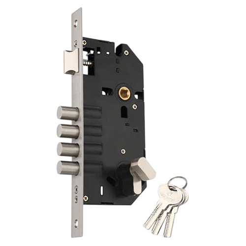 Black 4 Round Bullet Mortice Lock