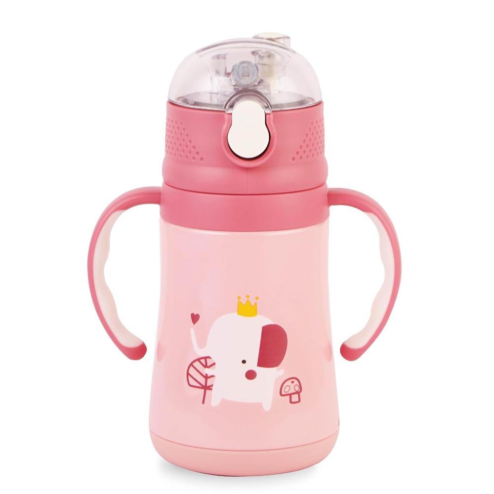 Cello Doodle Kids Flask | Stainless Steel Keeps Drinks Cool or hot for an Extra Long time | Double Walled Vacuum Insulated Technology | Leak Proof lid | 350 ml, Pink