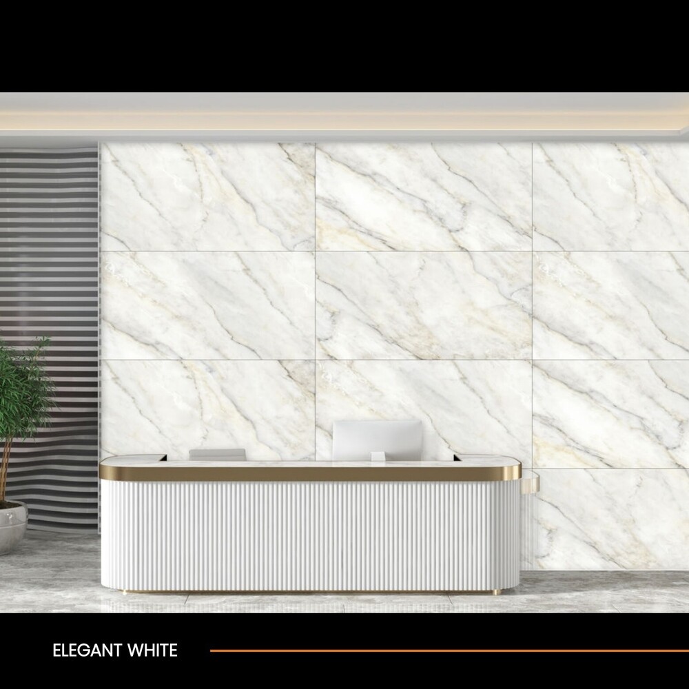 2x4 Vitrified Tiles - Color: White And Yellow