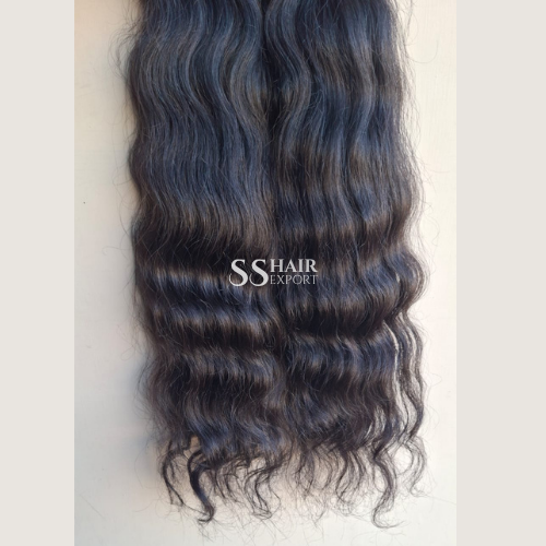 Wavy hair bundles Indian Weft human hair extensions 100gm 16inch