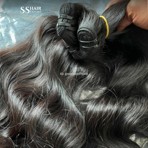 Machine Weft Hair Extensions Silky Indian Human Hair Bundle sew in weave