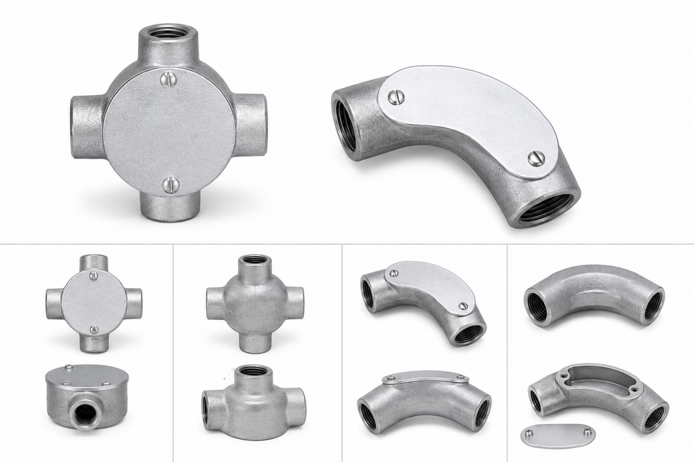 Gi Conduit Accessories - Galvanized Iron, 500g, Silver | Sturdy Design, Corrosion Resistant, Flame Retardant, Low Thermal Insulation
