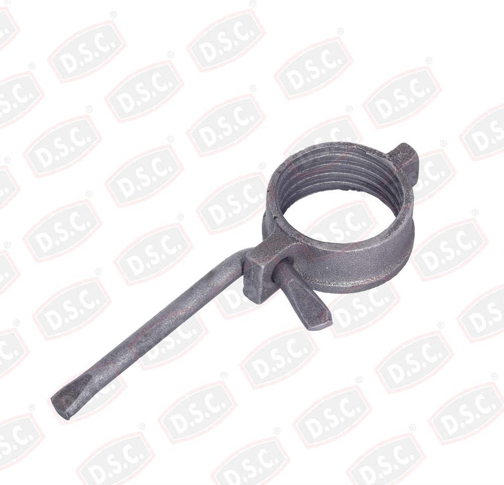 Prop Nut - Cast Iron or Steel, Ring Type with L Handle, Galvanized or Painted Finish, Adjustable Scaffolding Support