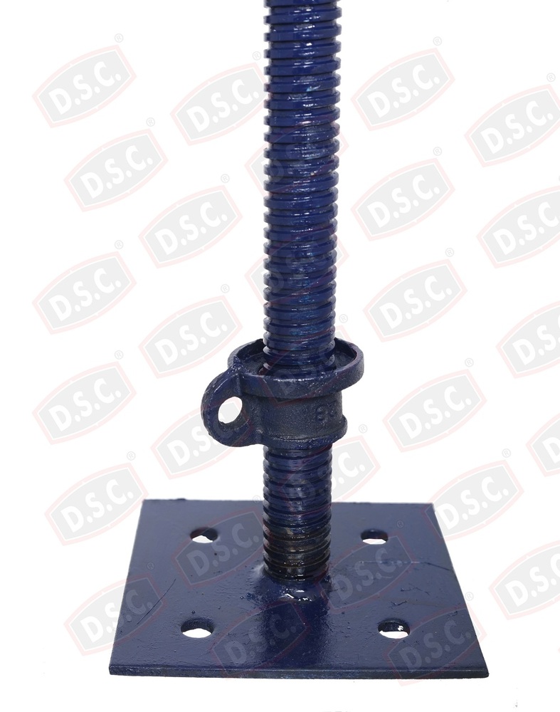 Zinc Plated Base Jacks - Steel, 32mm/34mm/38mm, Silver Zinc Plated | Adjustable, Corrosion Resistant, Scaffolding Support