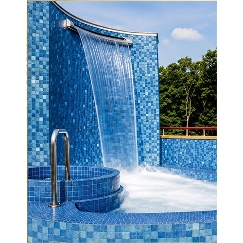 RANDOM MIX GLASS MOSAIC TILE - Glass, 25x25/48x48 mm, Blue Random Mix | UV-Resistant Glossy, Waterproof, R9 Slip Resistant