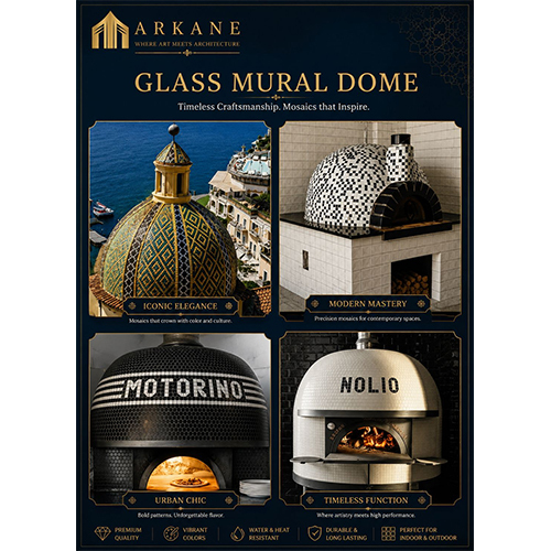 GLASS MURAL DOME - Colored Glass Mosaic Tiles, Custom Size, Multi-Color Palette | Heat Resistant, Weatherproof, Indoor/Outdoor Use