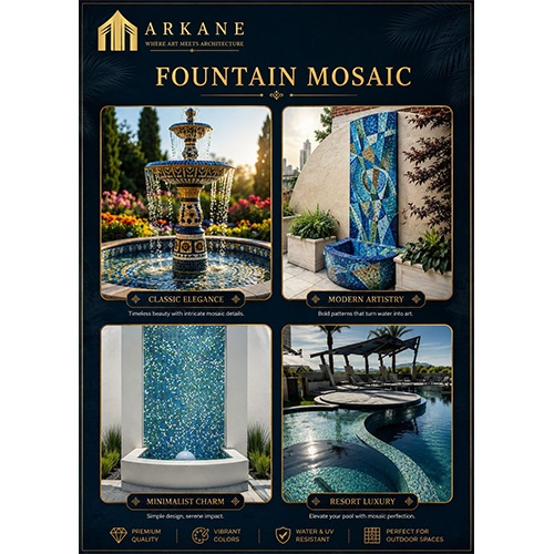 Fountain Mosaic Tile - Size: Customizable Sizes As Per Design Requirements