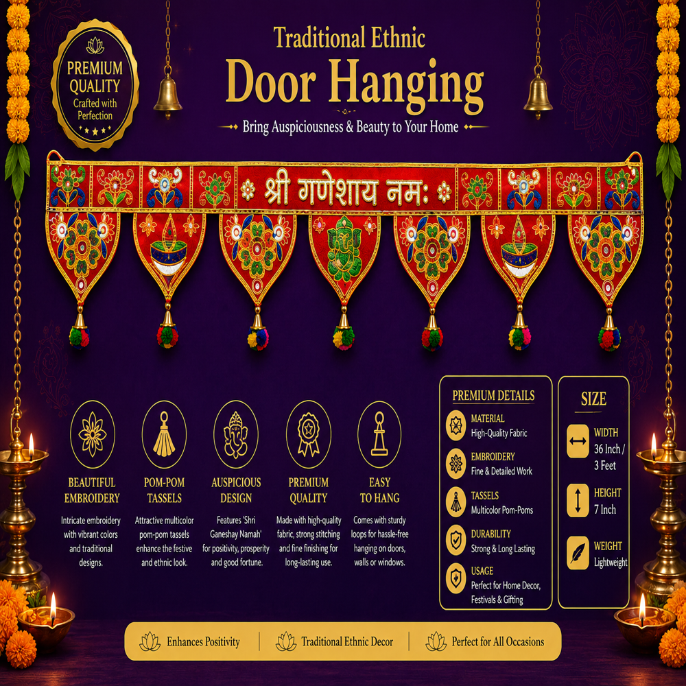 KRISHNA HANDLOOM Premium Indian Home Entrance Toran M 19