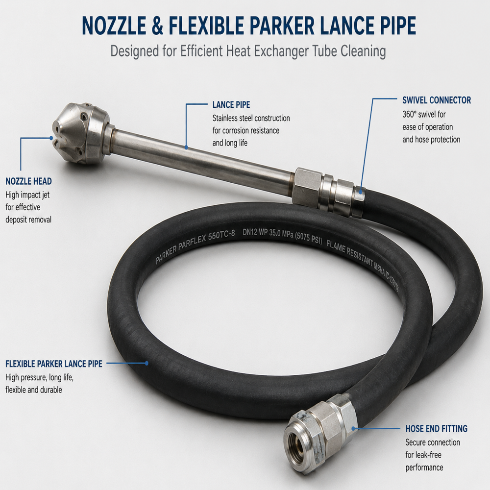 Nozzle & Flexible parker lance pipe