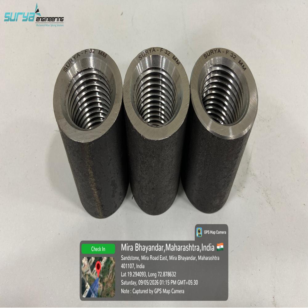 Tmt Bar Rebar Coupler - Color: Black