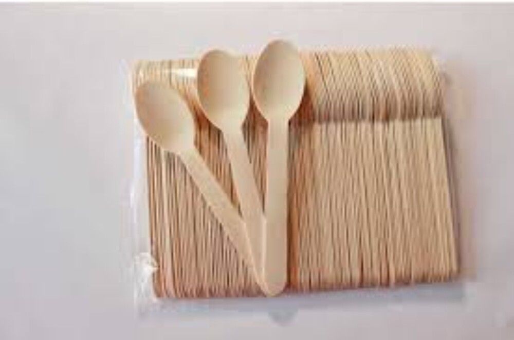 Wooden Spoon - Beechwood, 15cm Length X 3cm Width X 0.5cm Thickness | Light Brown, Ideal For Serving Ice Cream, Yogurt, Desserts, Condiments