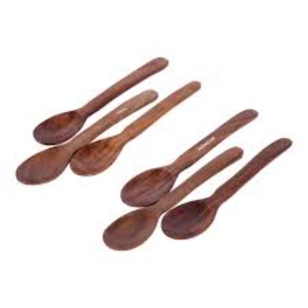 Wooden Spoon - Beechwood, 15cm Length X 3cm Width X 0.5cm Thickness | Light Brown, Ideal For Serving Ice Cream, Yogurt, Desserts, Condiments