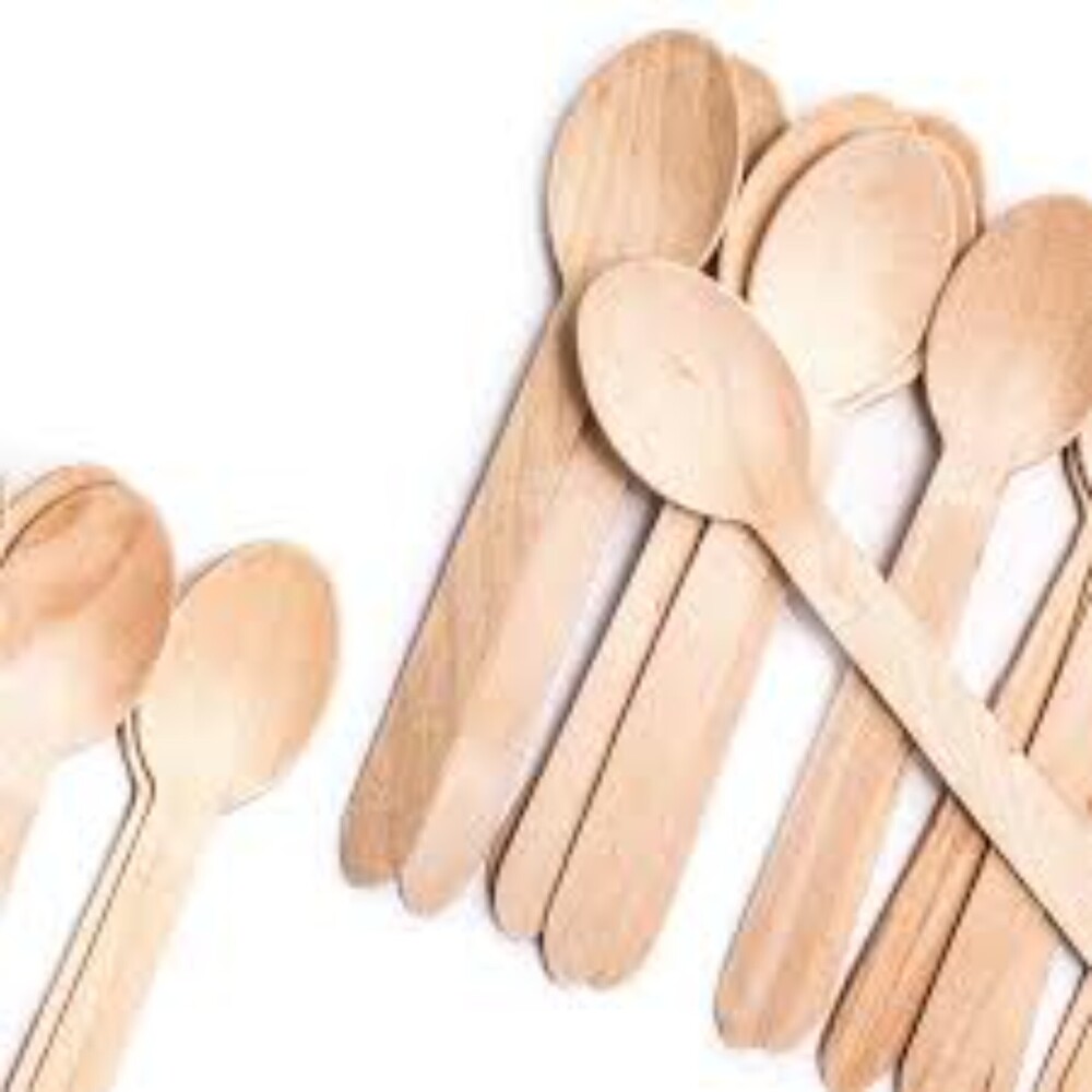 Wooden Spoon - Beechwood, 15cm Length X 3cm Width X 0.5cm Thickness | Light Brown, Ideal For Serving Ice Cream, Yogurt, Desserts, Condiments