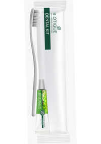 Biotique Dental Kit - Plastic Toothbrush, Travel Size, White | Herbal Toothpaste, Soft Bristles, Sealed Pouch