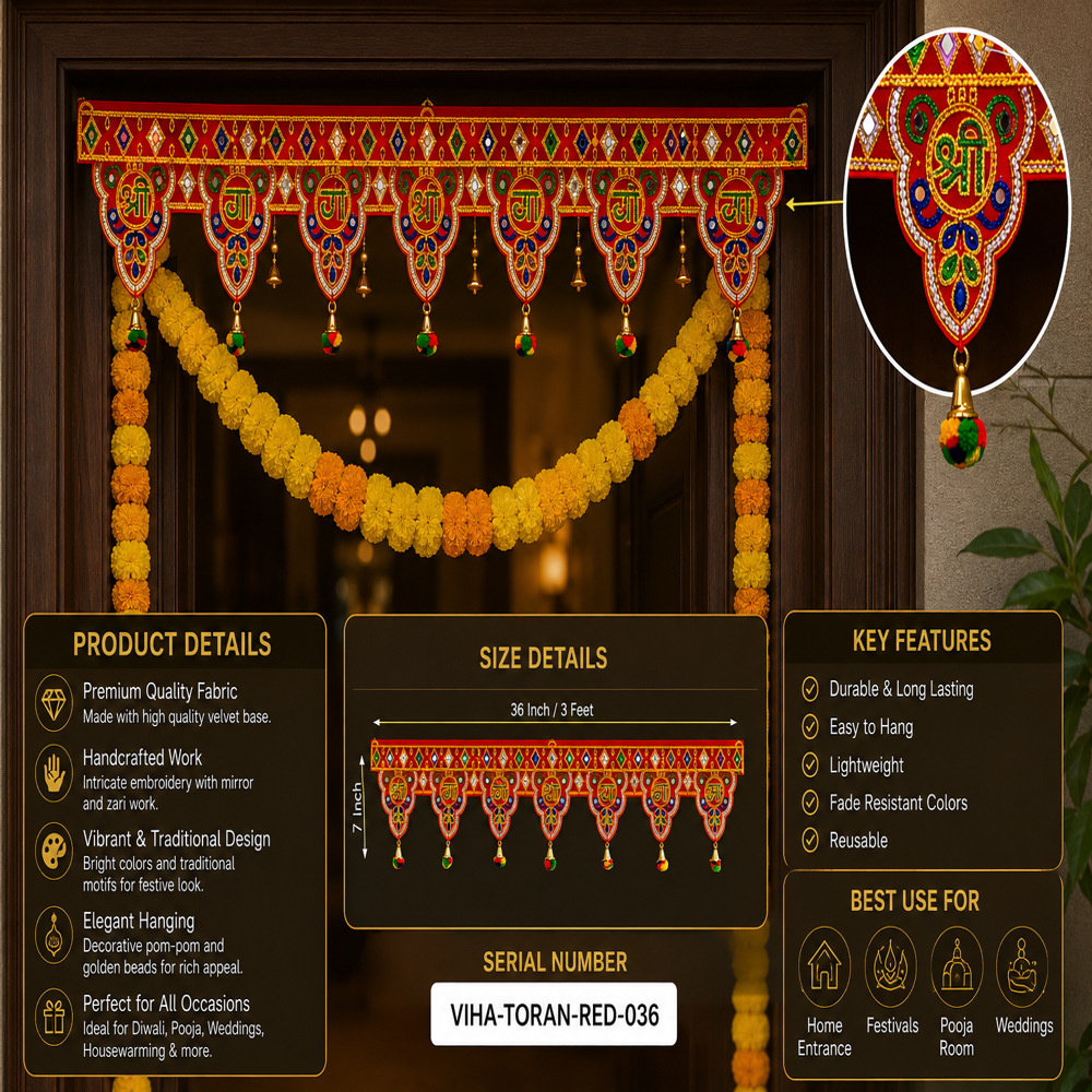 KRISHNA HANDLOOM Attractive Decorative Main Gate Art O 7