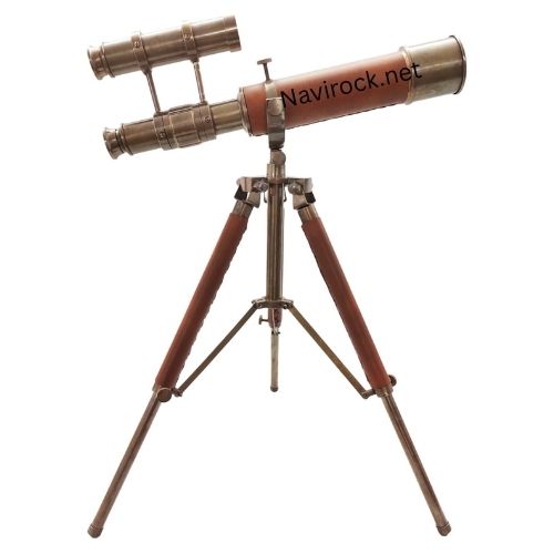 Royal Handmade Mini Brass Telescope with Antique Finish Double Barrel Tabletop Nautical Decor