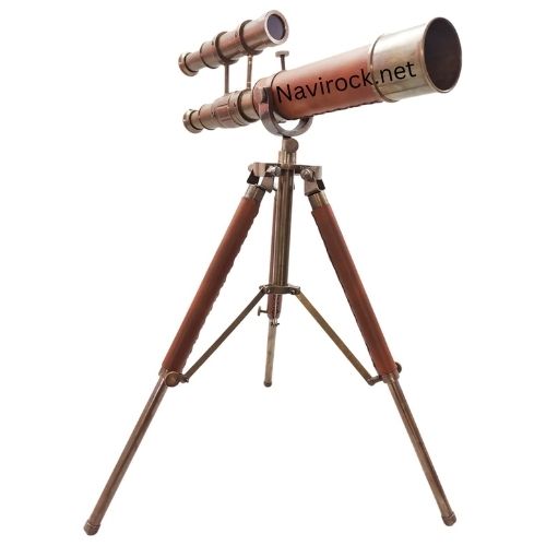 Royal Handmade Mini Brass Telescope with Antique Finish Double Barrel Tabletop Nautical Decor