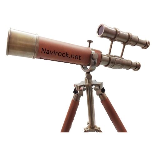 Royal Handmade Mini Brass Telescope with Antique Finish Double Barrel Tabletop Nautical Decor