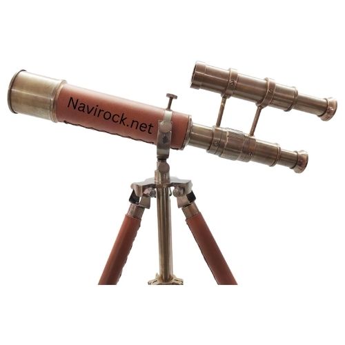 Royal Handmade Mini Brass Telescope with Antique Finish Double Barrel Tabletop Nautical Decor