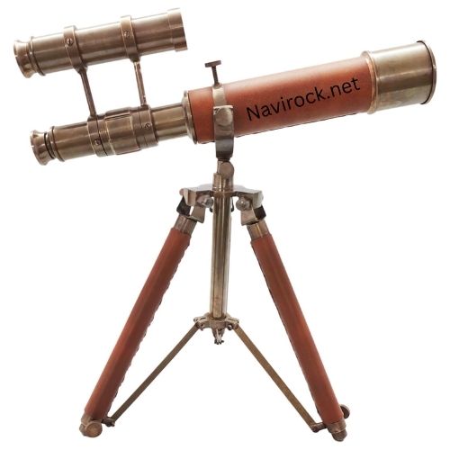 Royal Handmade Mini Brass Telescope with Antique Finish Double Barrel Tabletop Nautical Decor