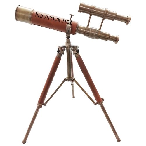 Royal Handmade Mini Brass Telescope with Antique Finish Double Barrel Tabletop Nautical Decor