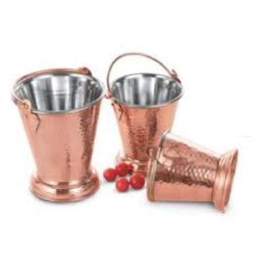 Gravy Bucket- Hammered Copper Balti Buckets - Capacity: 700 Milliliter (Ml)