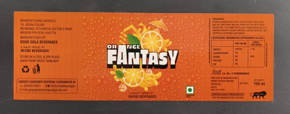 Orange Fantasy Beverage Labels - Features: Attractive Design