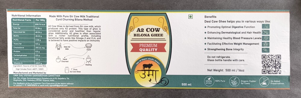 A2 Cow Bilona Ghee Labels
