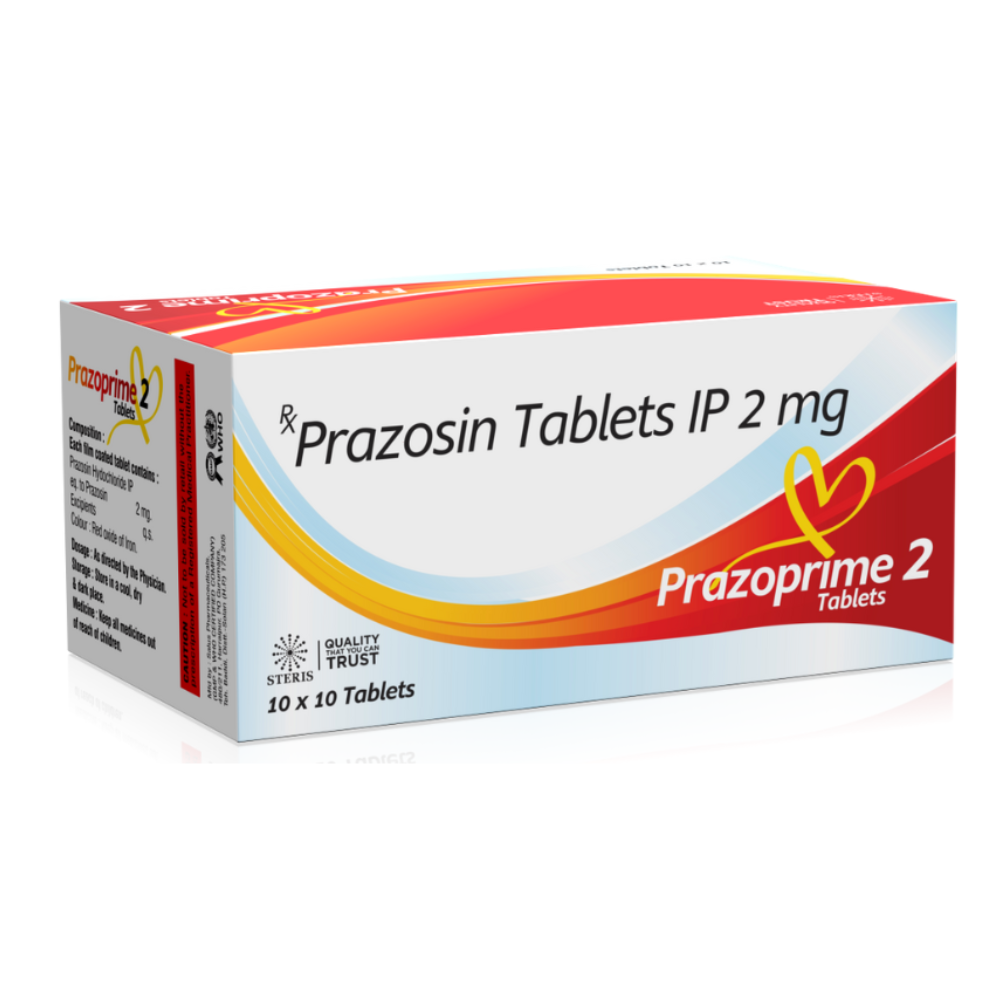 Prazosin 2mg Tablets - Brand Name: Prasocin