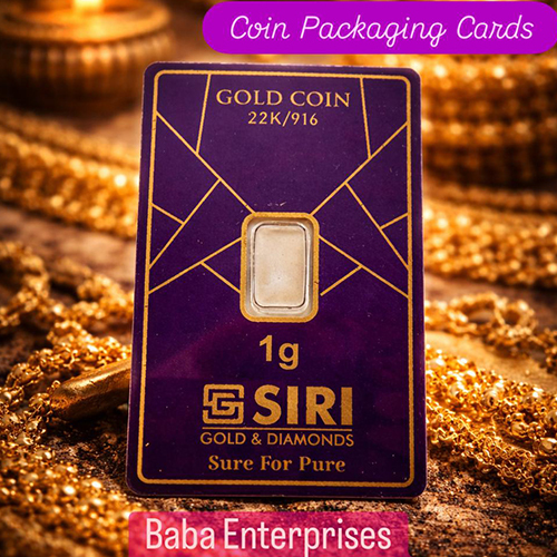 22 Karat 1 GM Gold Coin Packaging Card