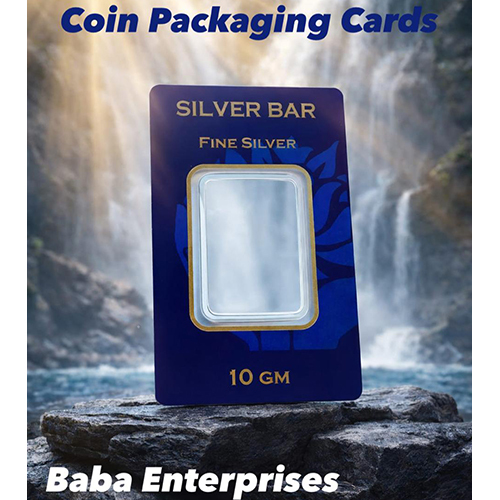 10GM Fine Silver Packaging Card - 99.9% Fine Silver, 85x54mm, Blue Tamper-Evident Card | Brilliant Uncirculated Finish, Engraved Weight and Purity, Waterfall Design