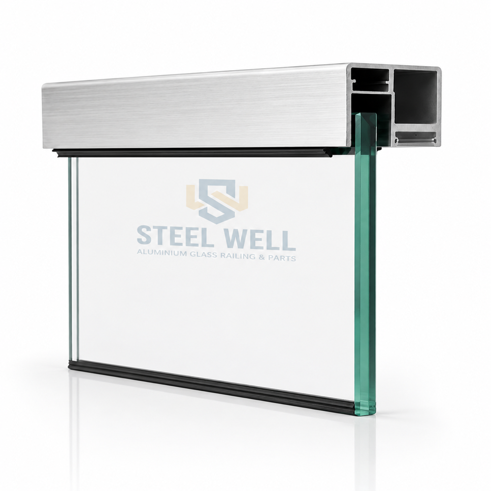 Anodised aluminium railing with color options, 50 x 50 mm LED Pipe with Triangle Feri