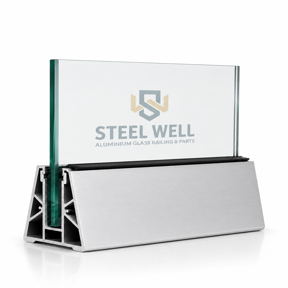 Anodised aluminium railing with color options, 50 x 50 mm LED Pipe with Triangle Feri