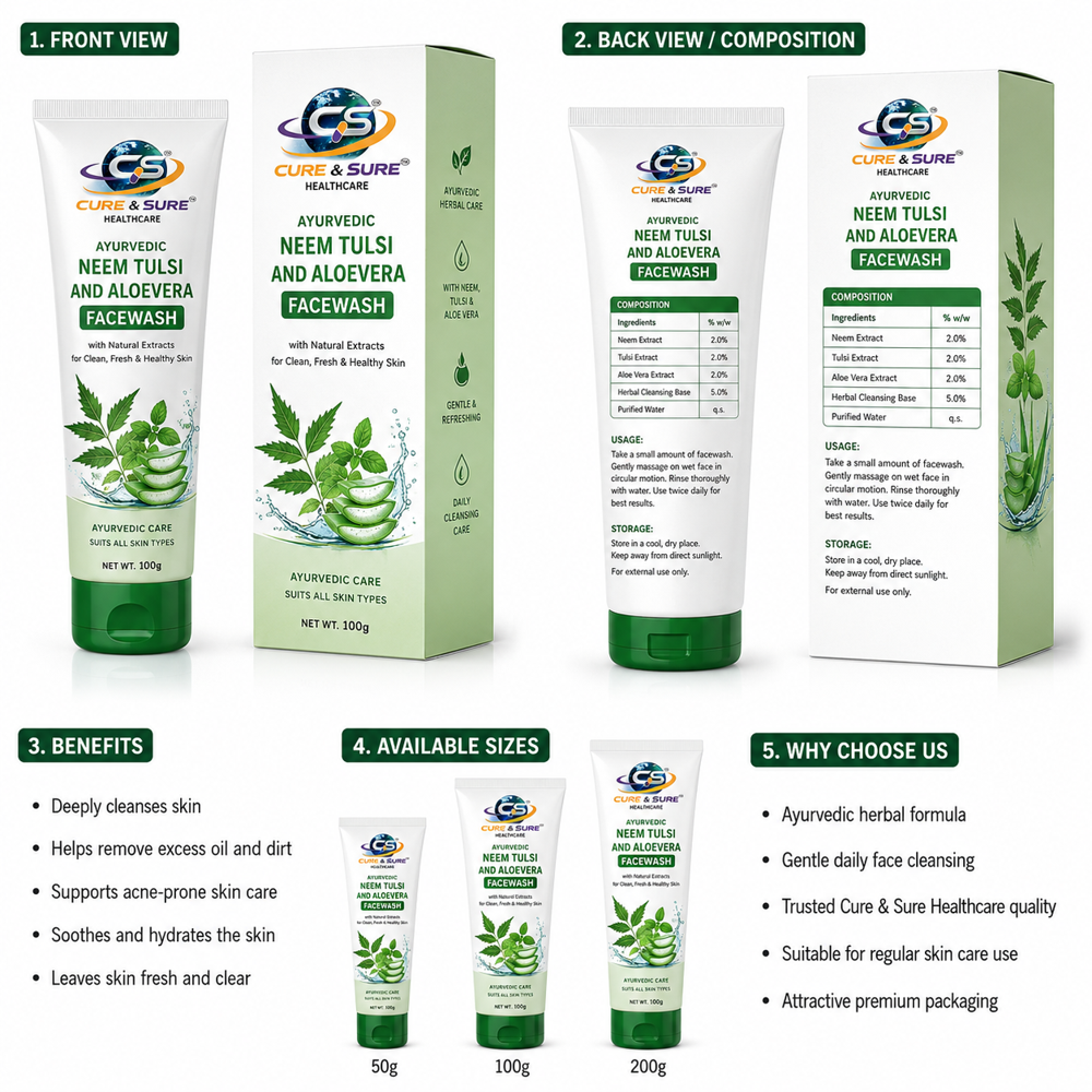 Ayurvedic Neem, Tulsi & Aloevera Facewash Third Party Manufacturing