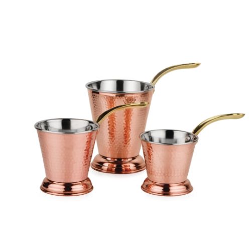 Gravy Bucket Pan With Brass Handle-hammered Copper Gravy Serving Bucket Or A Daal & Gravy Bucket Pan.