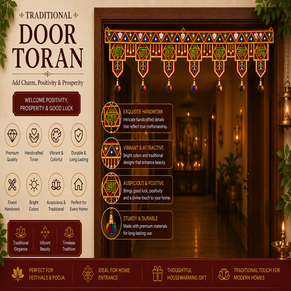 KRISHNA HANDLOOM Decorative Door Hanging with Bells  P 2