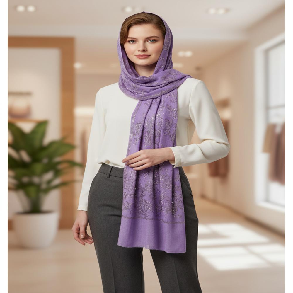 Merino wool All over swasrosvki work stoles