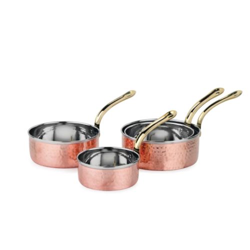Sauce Pan Brass Handle-This Set Of Hammered Copper Cookware Is The La Coppera Sauce Pan Brass Handle No. 1 - Capacity: 800Ml Milliliter (Ml)
