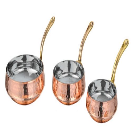 Sauce Pan Brass Handle-this Set Of Hammered Copper Cookware Is The La Coppera Sauce Pan Brass Handle No. 1
