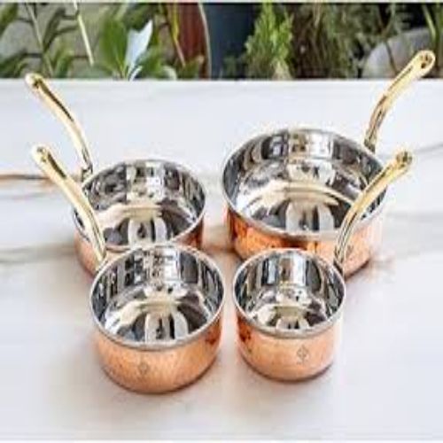 Sauce Pan Brass Handle-this Set Of Hammered Copper Cookware Is The La Coppera Sauce Pan Brass Handle No. 1