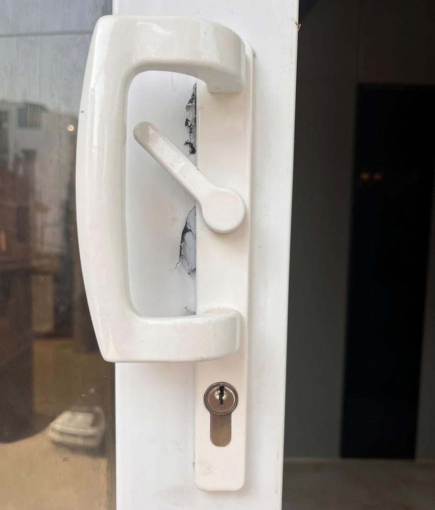 White UPVC Sliding Door Handle Set