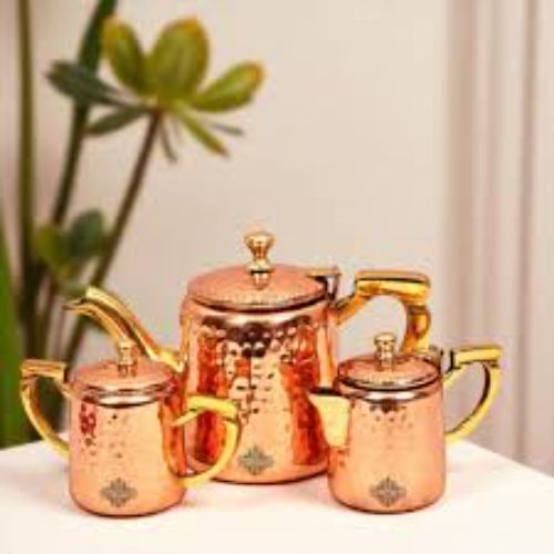 Tea Set ( 3 Pcs Set )-la Coppera Sauce Pan Brass Handle No. 1