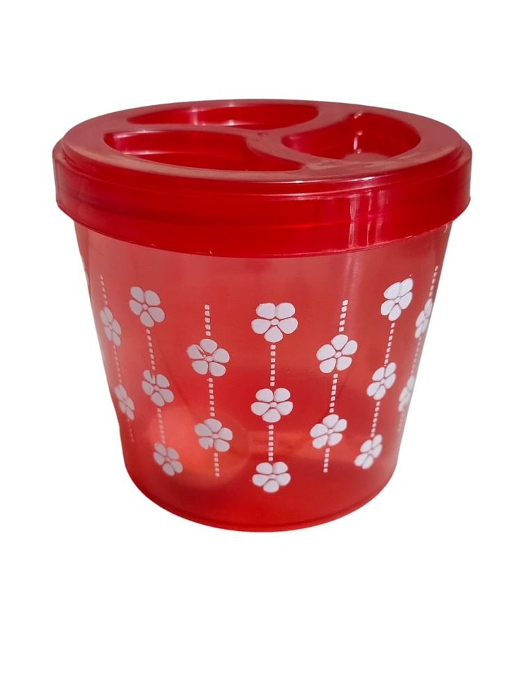 Red Printed Plastic Container