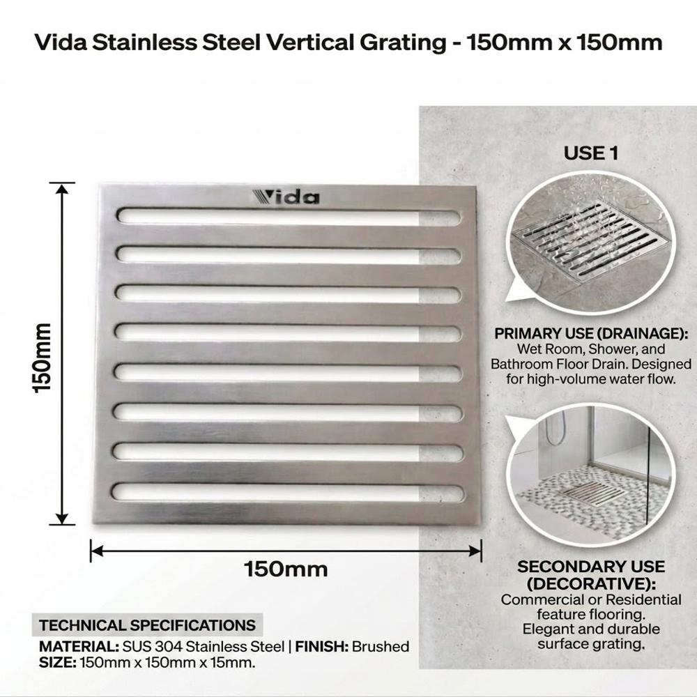 S.s. Vertical Grating - Application: Drainage
