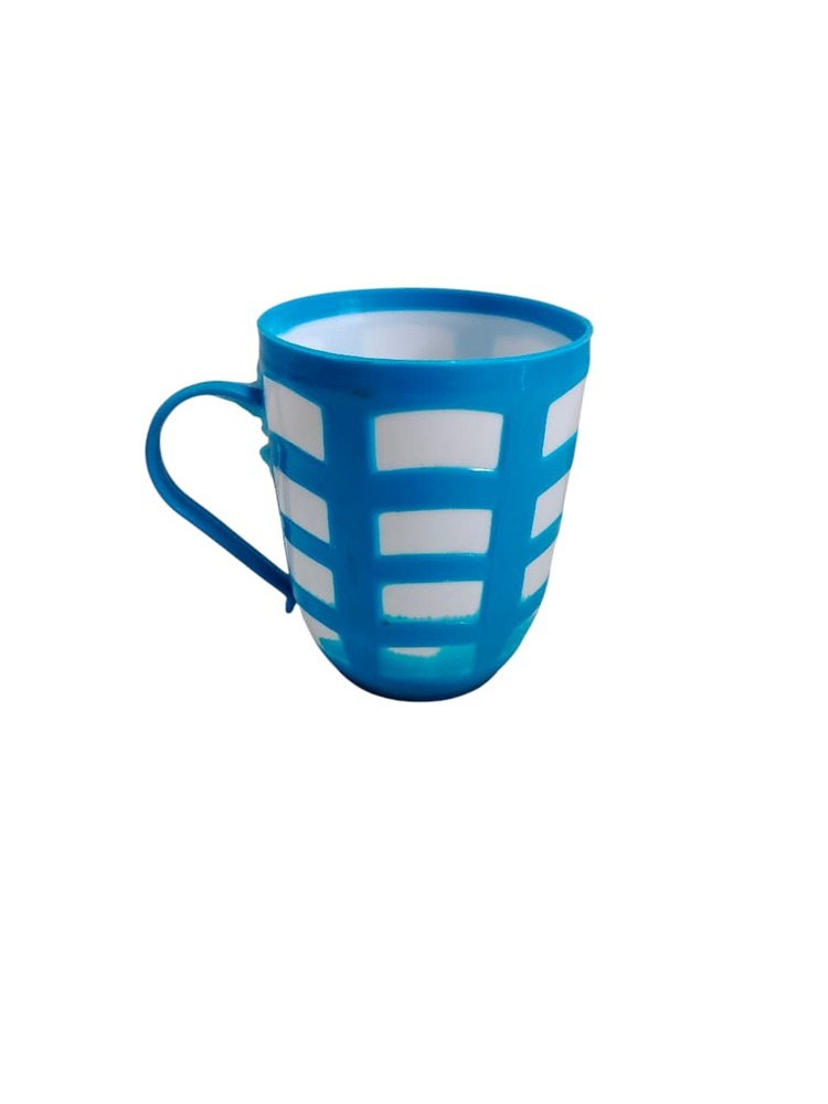 Blue And White Plastic Tea Mug