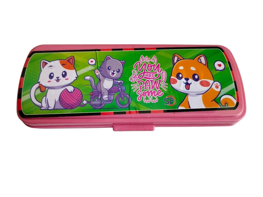 Pink Plastic Pencil Box