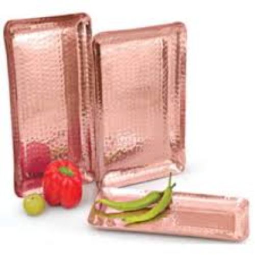 Square Platter-pure Copper Hammered Square Serving Trays