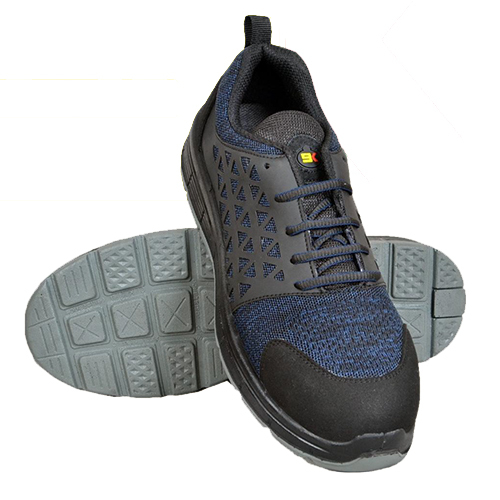 Sporty Look -Safety Shoe -Model Cuban - Color: Black And Blue
